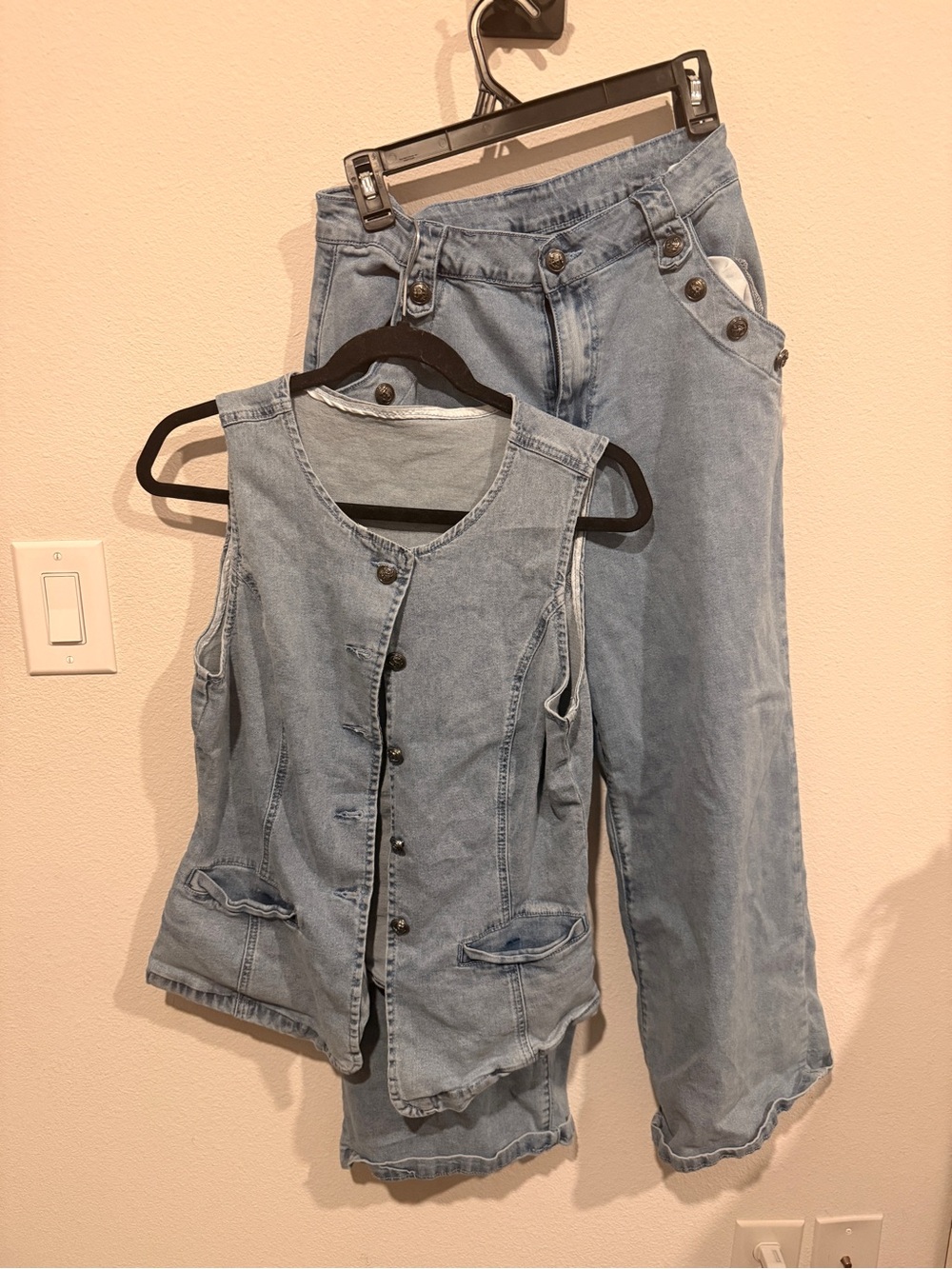 Denim matching set -Vest and Jeans - Medium
